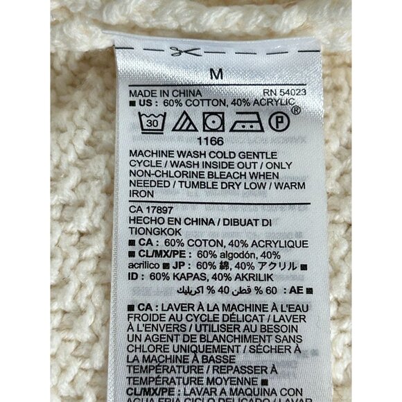 Old Navy Women's Zig Zag Knit Long Sleeve Sweater in Cream - Sz M - Picture 4 of 5